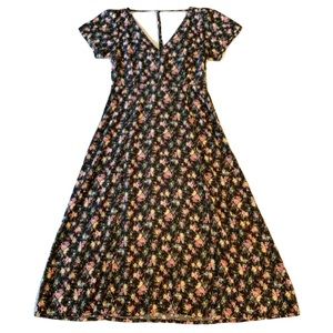 Auguste The Label 90S Ditsy Floral Midi Dress (Black) Size 4